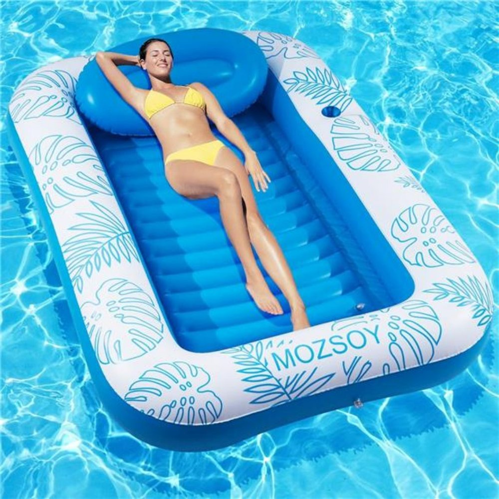 Inflatable Pool Float, Tanning Pool Lounger Float - 4 in 1  Sunbathing Pool